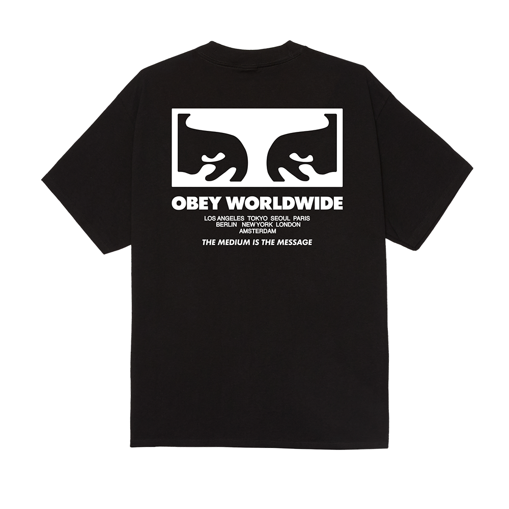 CAMISETA OBEY THE MEDIUM IS THE MESSAGE BLACK | Mechanic